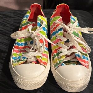 Vibrant Multicolor Polka Dot Converse Women's Sneakers Size 9